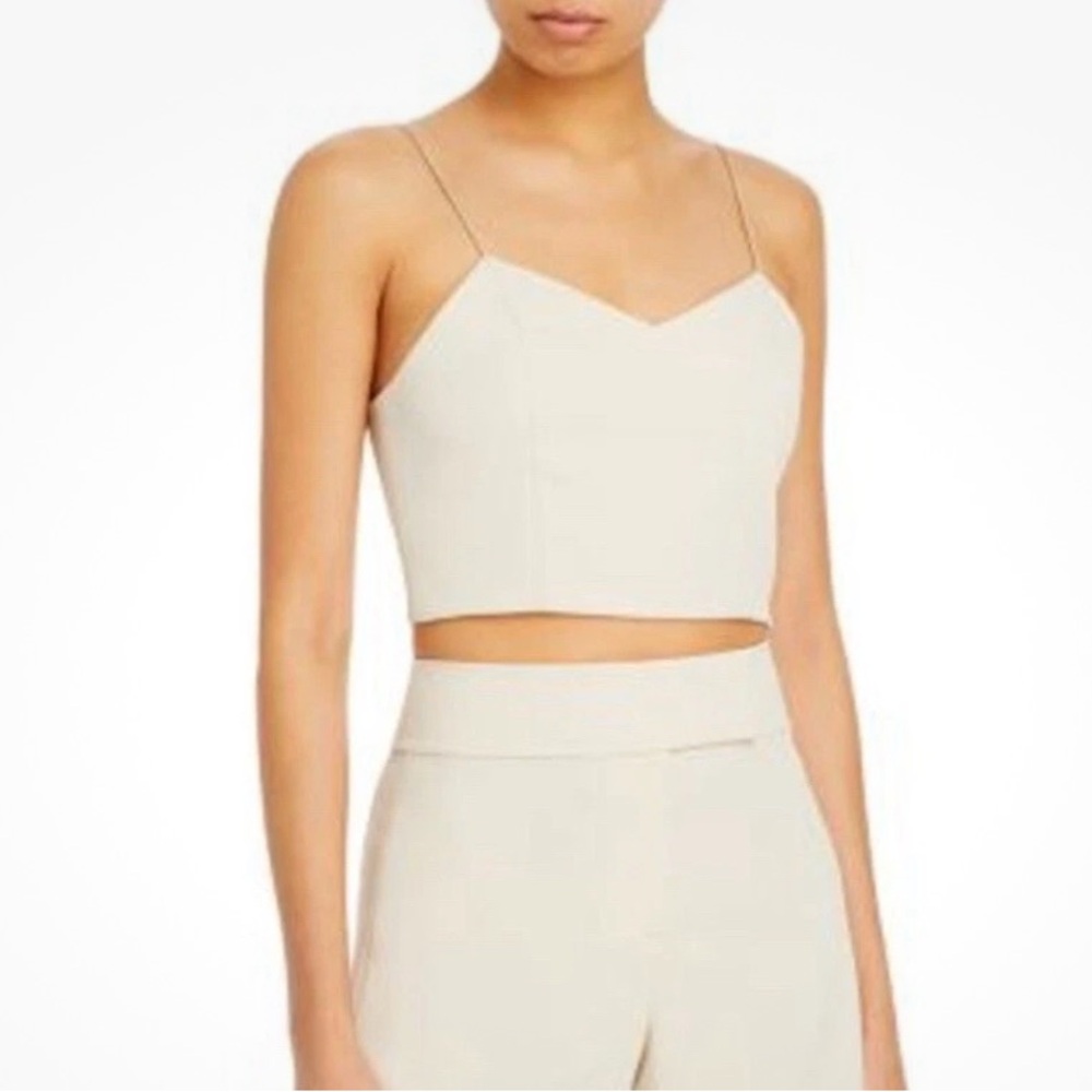 Alice + Olivia Archer Cropped Cami Tank in Taupe NWT Size M